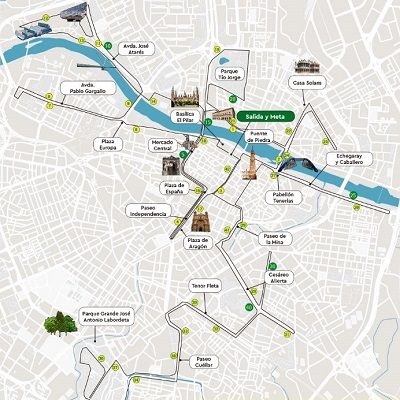 Recorrido de la maratón de Zaragoza 2022