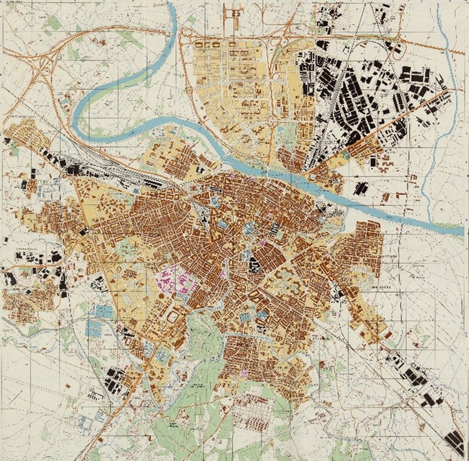 Mapa de Zaragoza en 1990